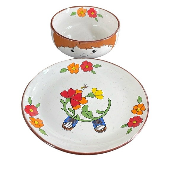 Vintage Interpur Children's Dish Set  Plate And Bowl Only Missing Mug - Picture 3 of 6